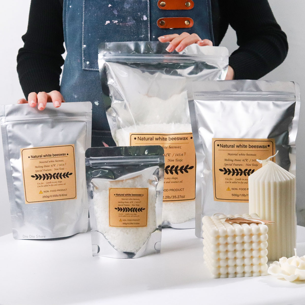 Candle Making Kit Beeswax - Beyaz Balmumu Saf Doğal Granül Kokulu